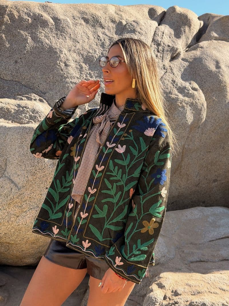 Chaqueta Chaqueta Amara en verde y azul, pieza hecha a mano de Diosa Soul — vista 1 de 3