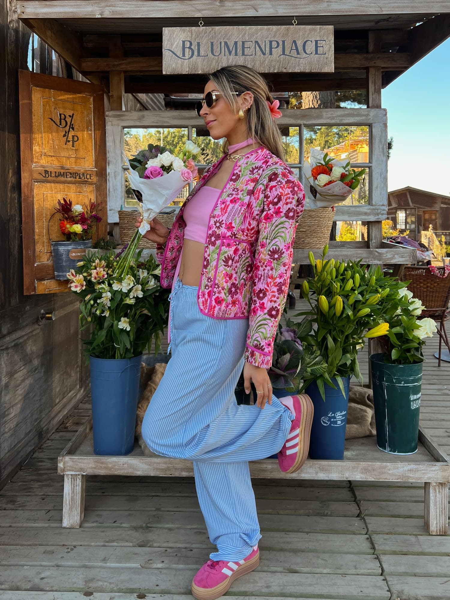 Chaqueta PINK GARDEN JACKET, pieza hecha a mano de Diosa Soul — vista 1 de 9