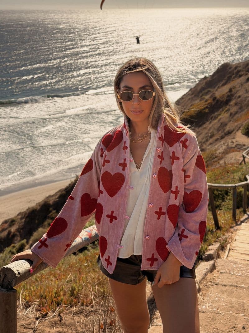 Chaqueta Chaqueta Heart en rosado, pieza hecha a mano de Diosa Soul — vista 1 de 3